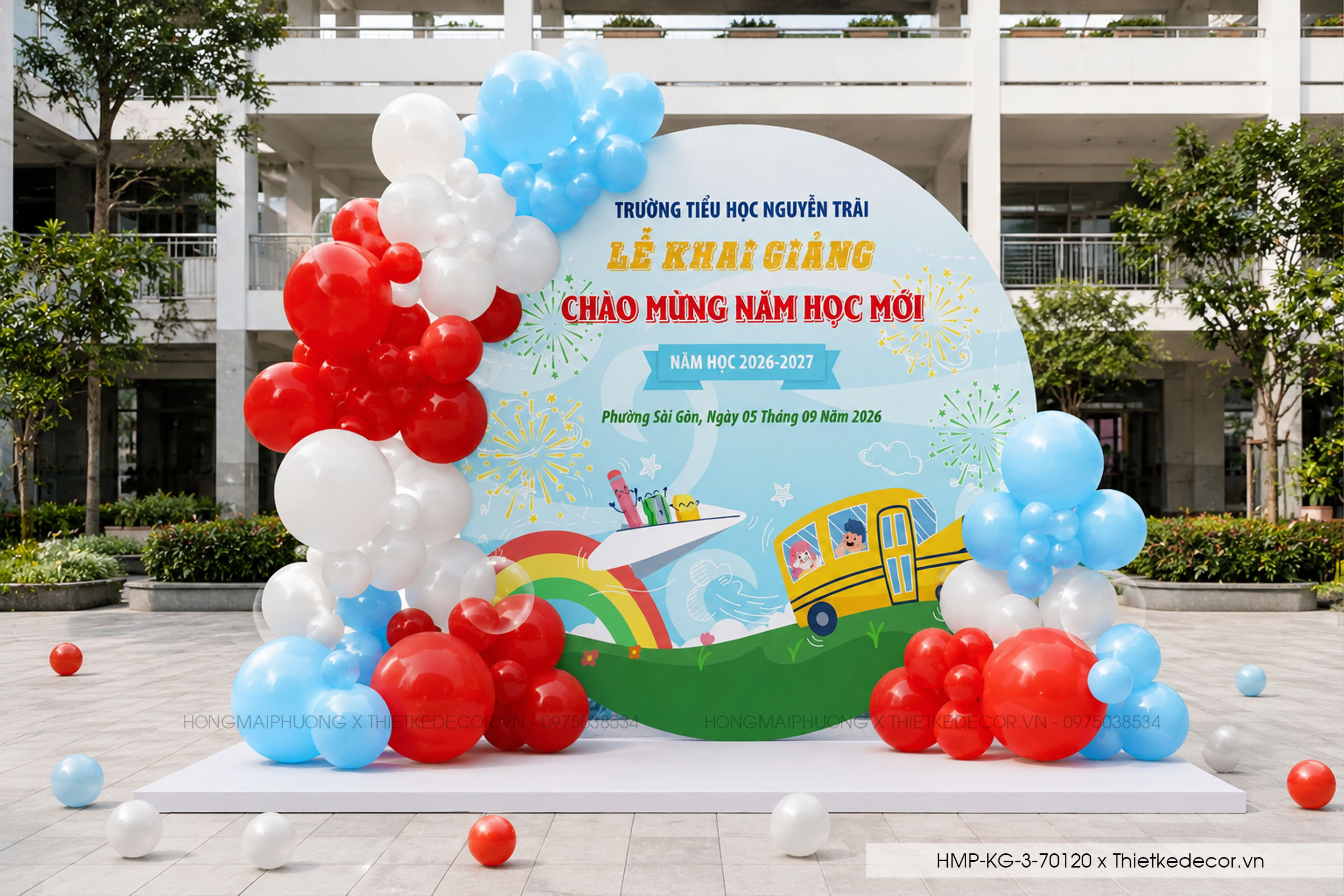 File thiết kế trang trí decor background mừng lễ khai giảng chào mừng năm học mới tone vàng chụp ảnh check in cho trường cấp 1 cấp 2, cổng chào lễ khai giảng trường quốc tế.